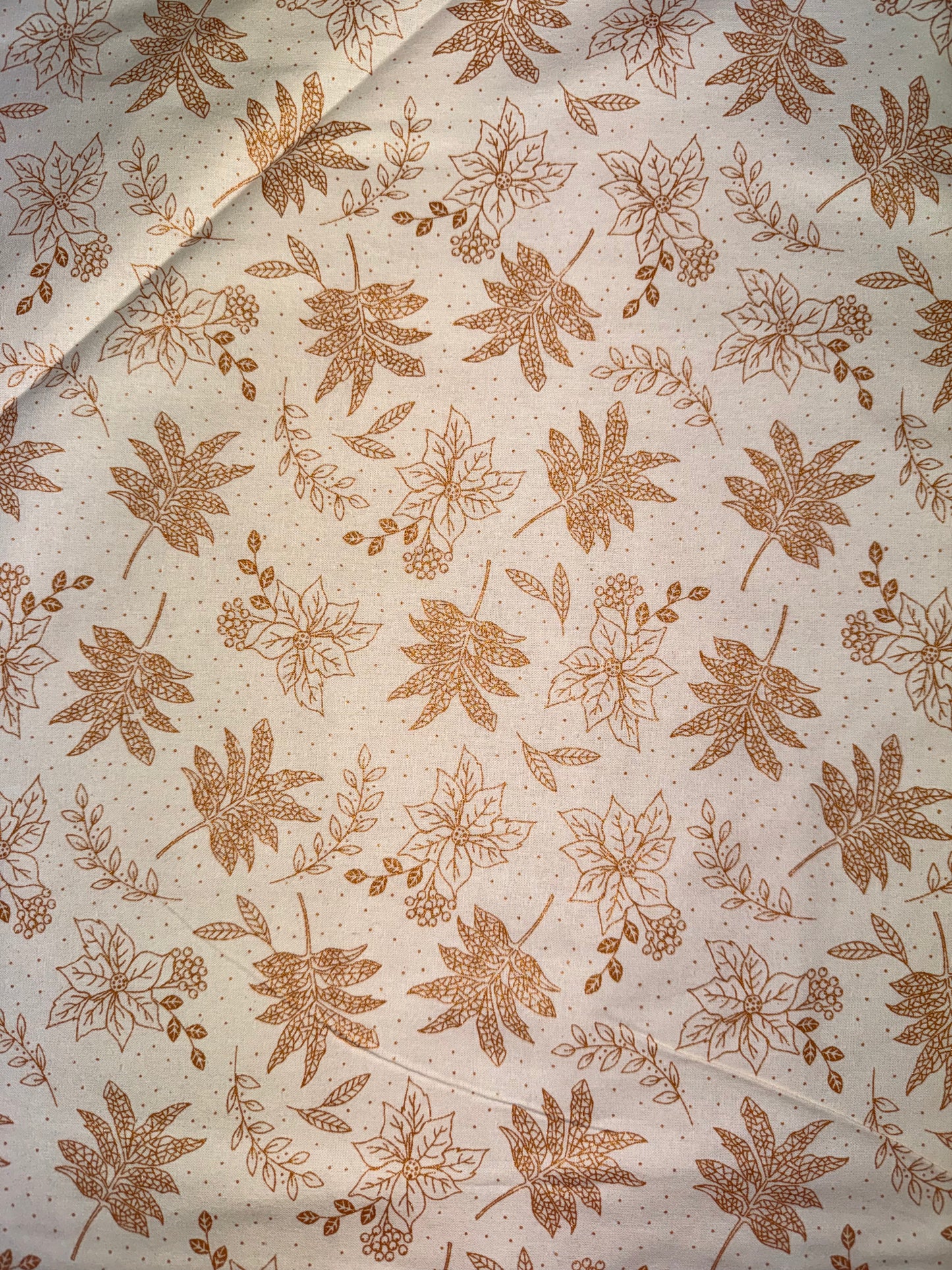 Christmas Gold Leaves on Cream
