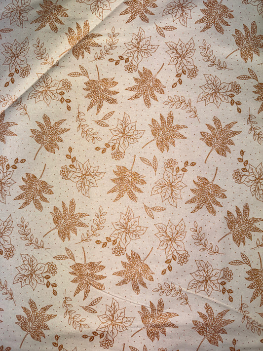 Christmas Gold Leaves on Cream