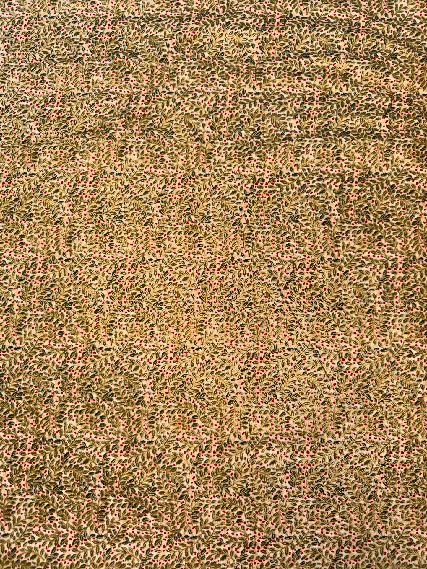 Christmas Green and Gold Leaves