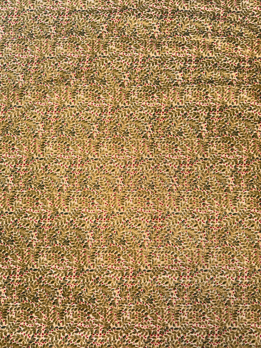 Christmas Green and Gold Leaves