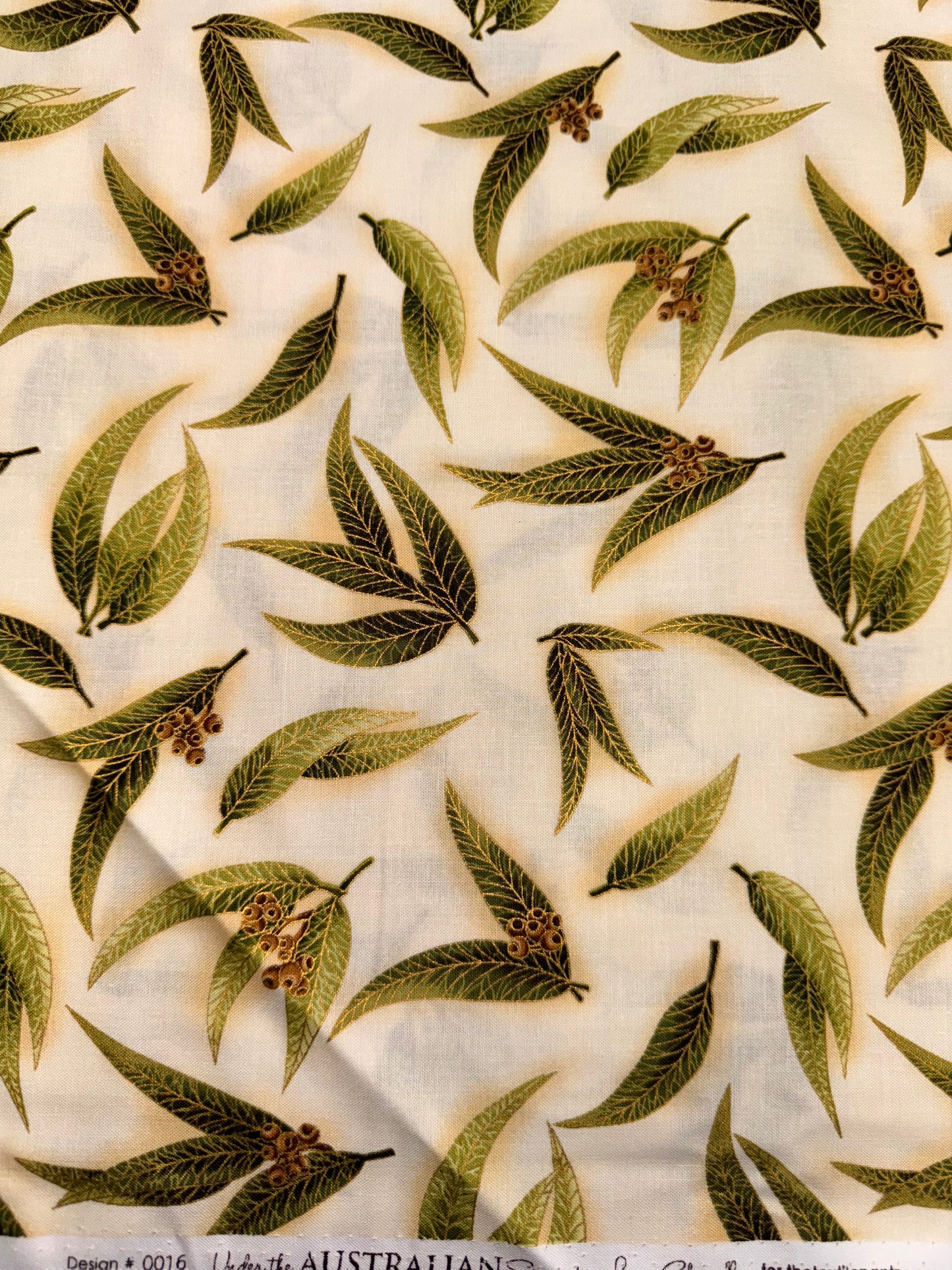 Under the Australian Sun - Gumleaves Green/Ivory 4m available