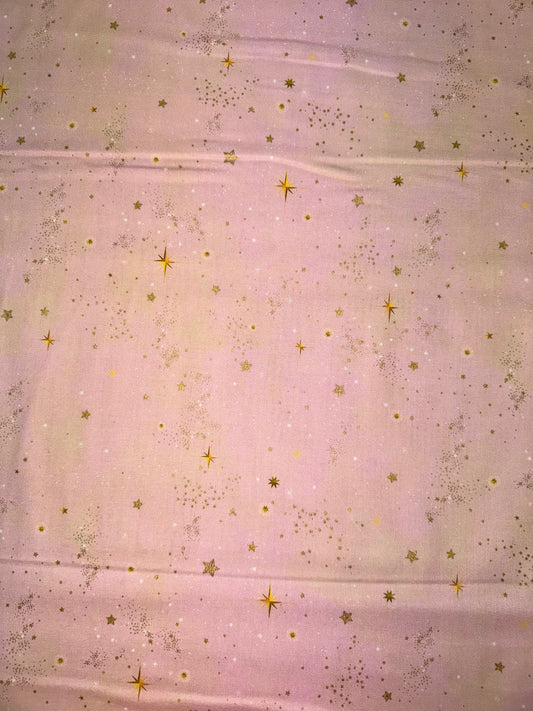 Christmas Gold Stars on Peach background