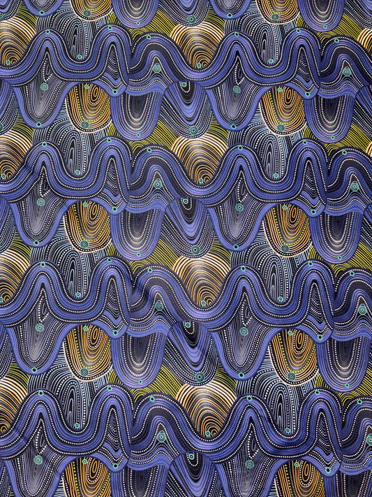 Walkabout Blue Indigenous fabric