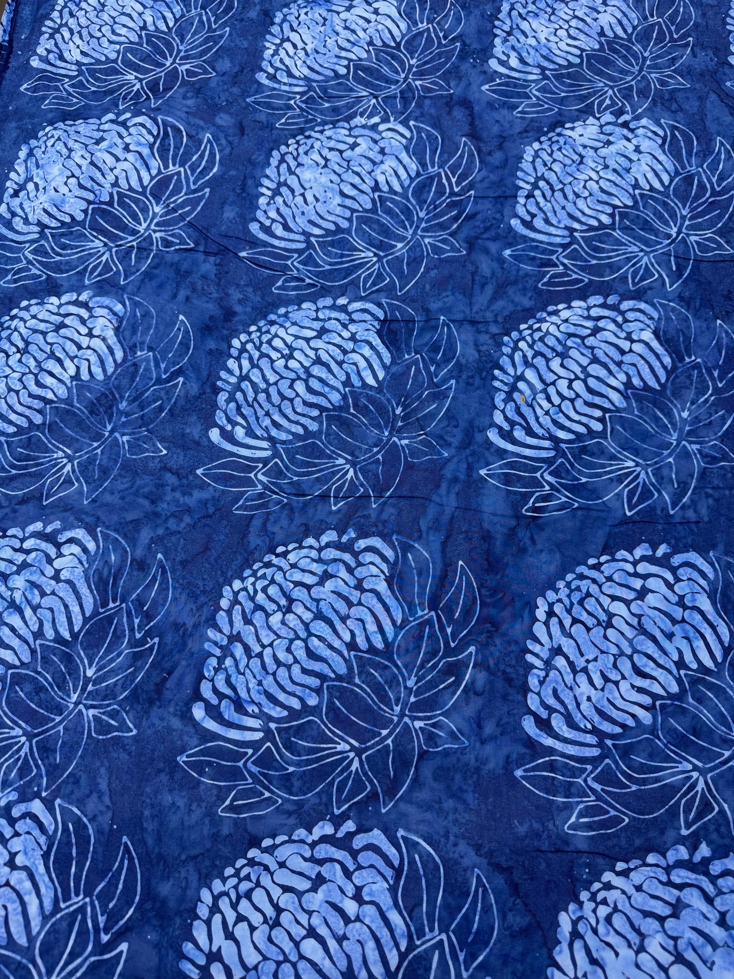 Batik Wideback in Blue Waratah  pattern. 13.7m available.   BA873
