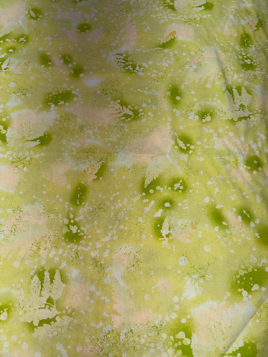 Green Fossil Fern Wide Back fabric