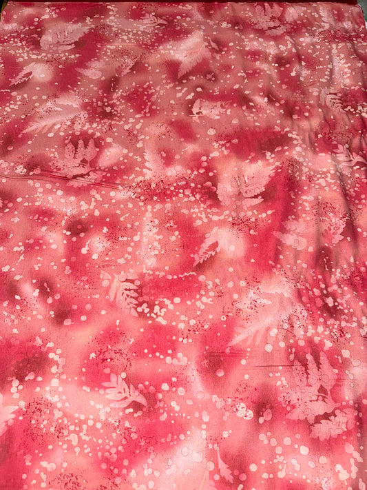 Salmon Pink Fossil Fern Wide Back fabric