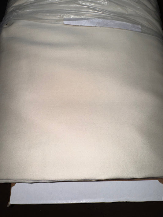 Plain Cream Sateen 108" Wideback - Solid White