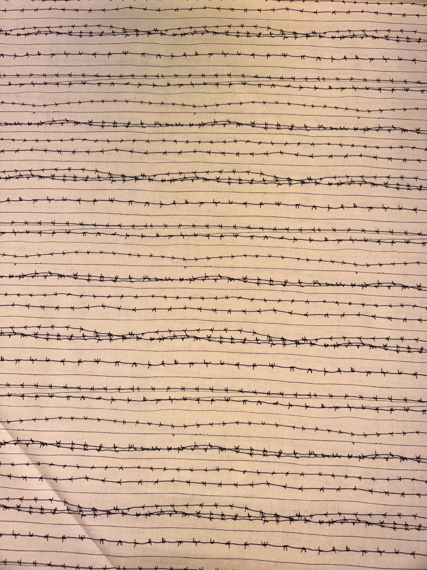 Barbed Wire on cream background