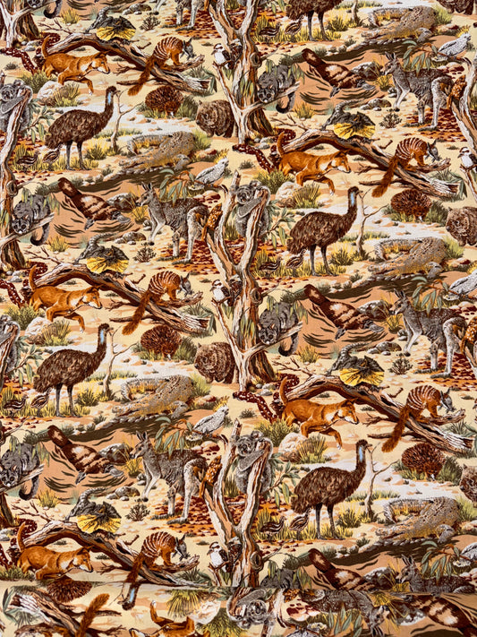 Animals of Australia on Cream Background