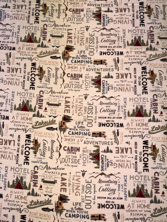 Living the Dream - Flannel Words on Khaki Y4536-11