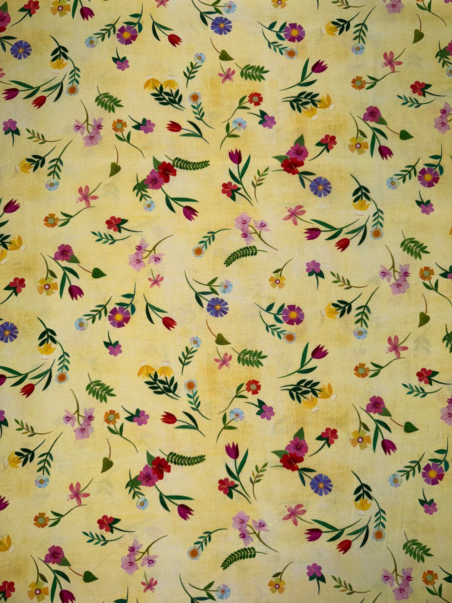 Jungle Menagerie Flower on Canary Yellow Background