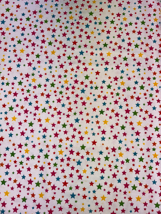 Smile Style Coloured Stars on White Background DV7337