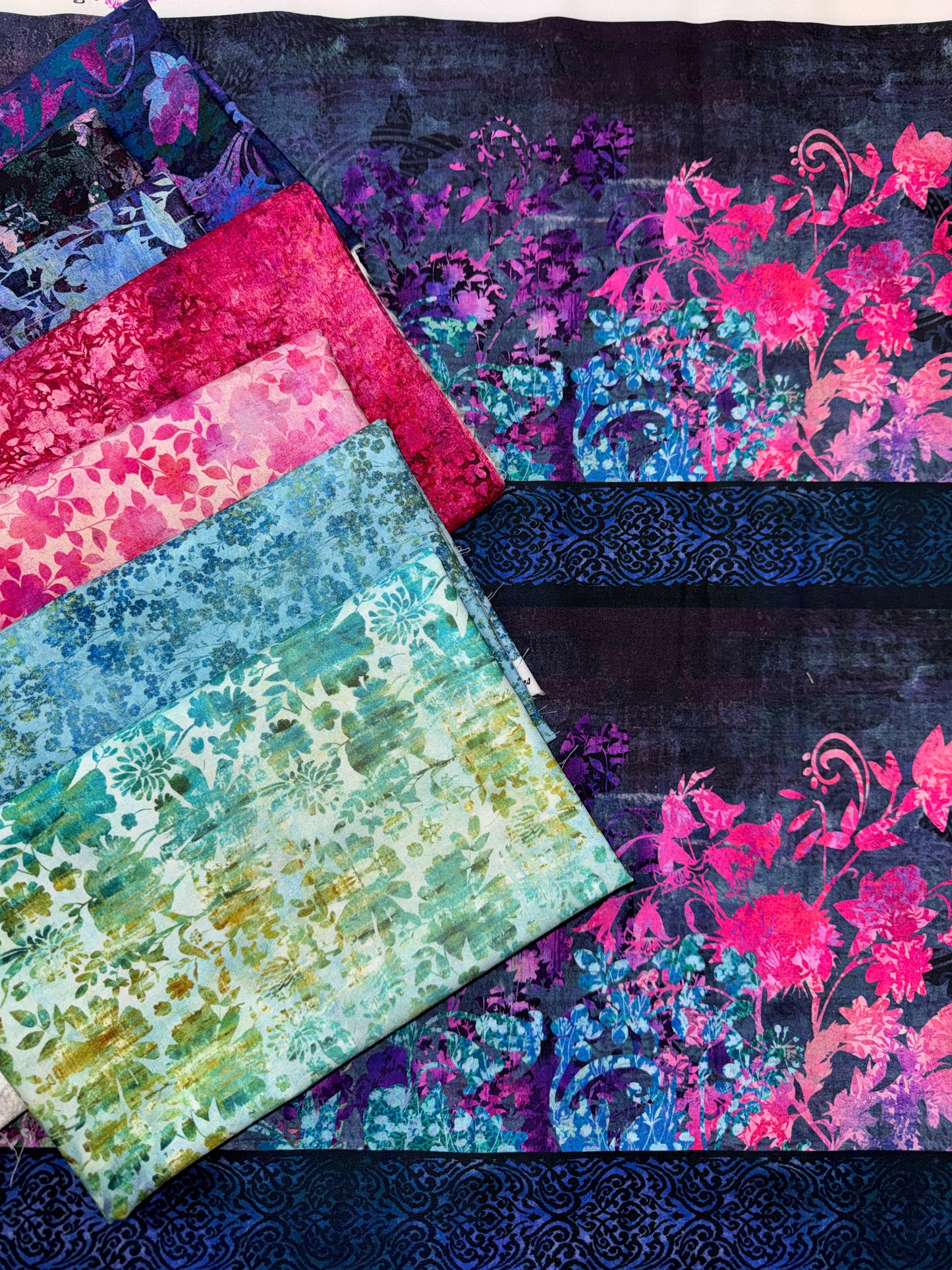 Evanescence Gemstones Quilt Kit - Magenta - 83.5" x 99.5"  Jason Yenter Design. Only 2 available.