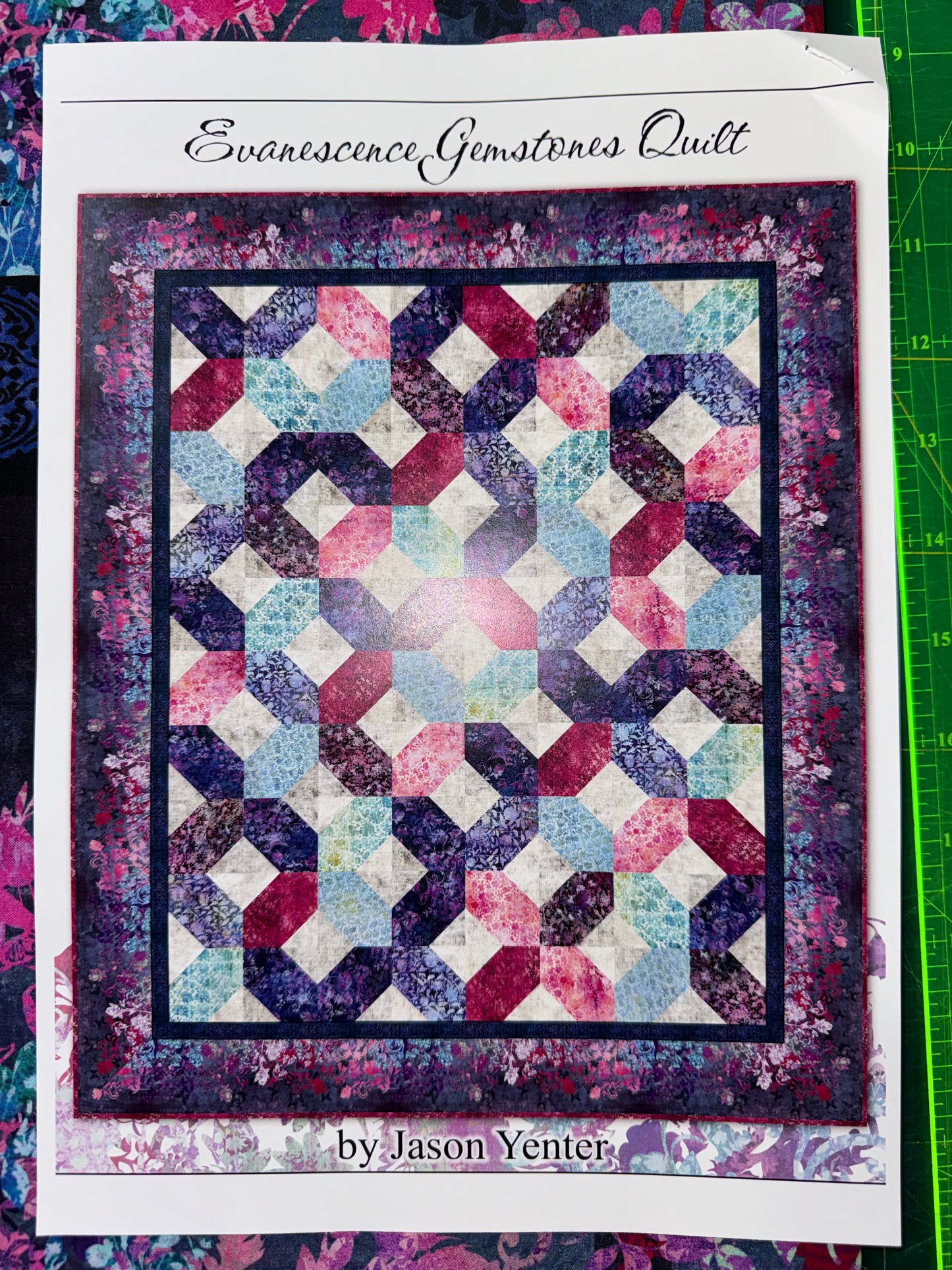 Evanescence Gemstones Quilt Kit - Magenta - 83.5" x 99.5"  Jason Yenter Design. Only 2 available.