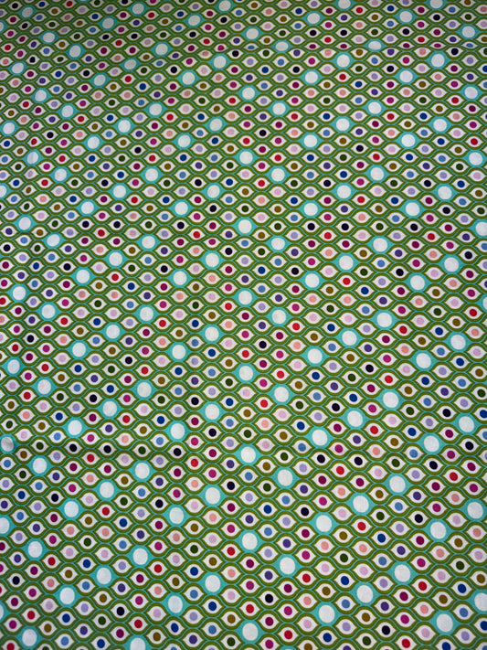 Tula Pink Parisville Deja Vue Collection .5m Pieces - Eye Drops - Green