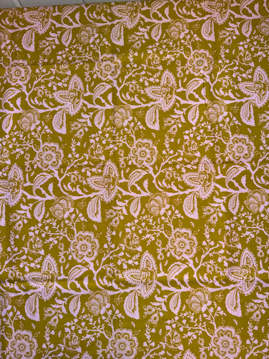 Tula Pink Parisville Deja Vue Collection .5m Pieces - French Lace - Green and Pink