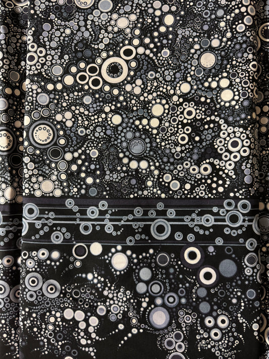 Robert Kaufman - Effervescence Border Print - Black and White