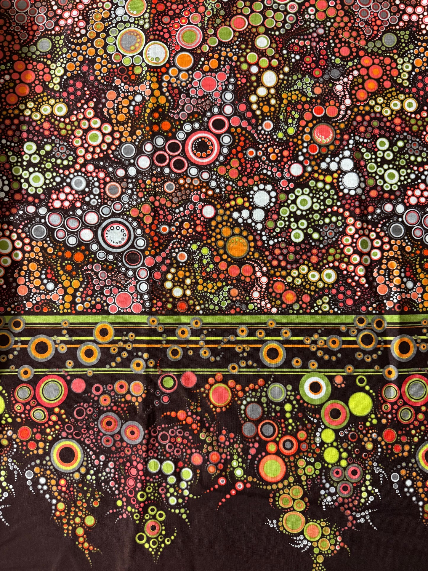 Robert Kaufman - Effervescence Border Print - Pinks, Browns and Greens