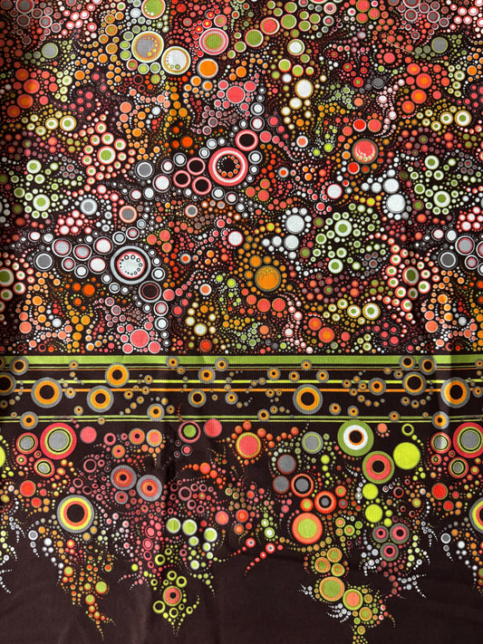 Robert Kaufman - Effervescence Border Print - Pinks, Browns and Greens