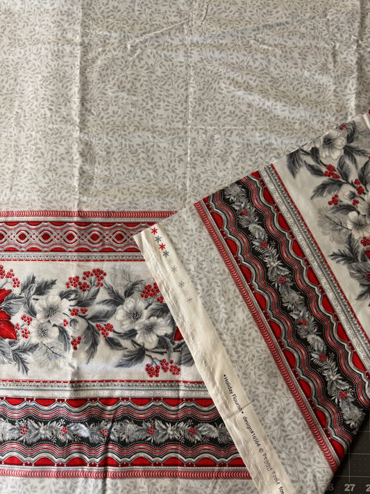 Holiday Flourish - Silvers and Reds 140cm wide - Robert Kaufman