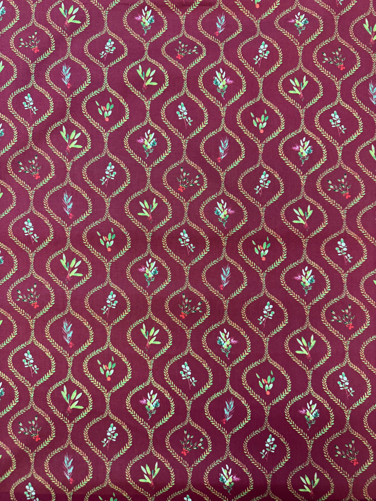Very Berry Christmas Fabric in Red