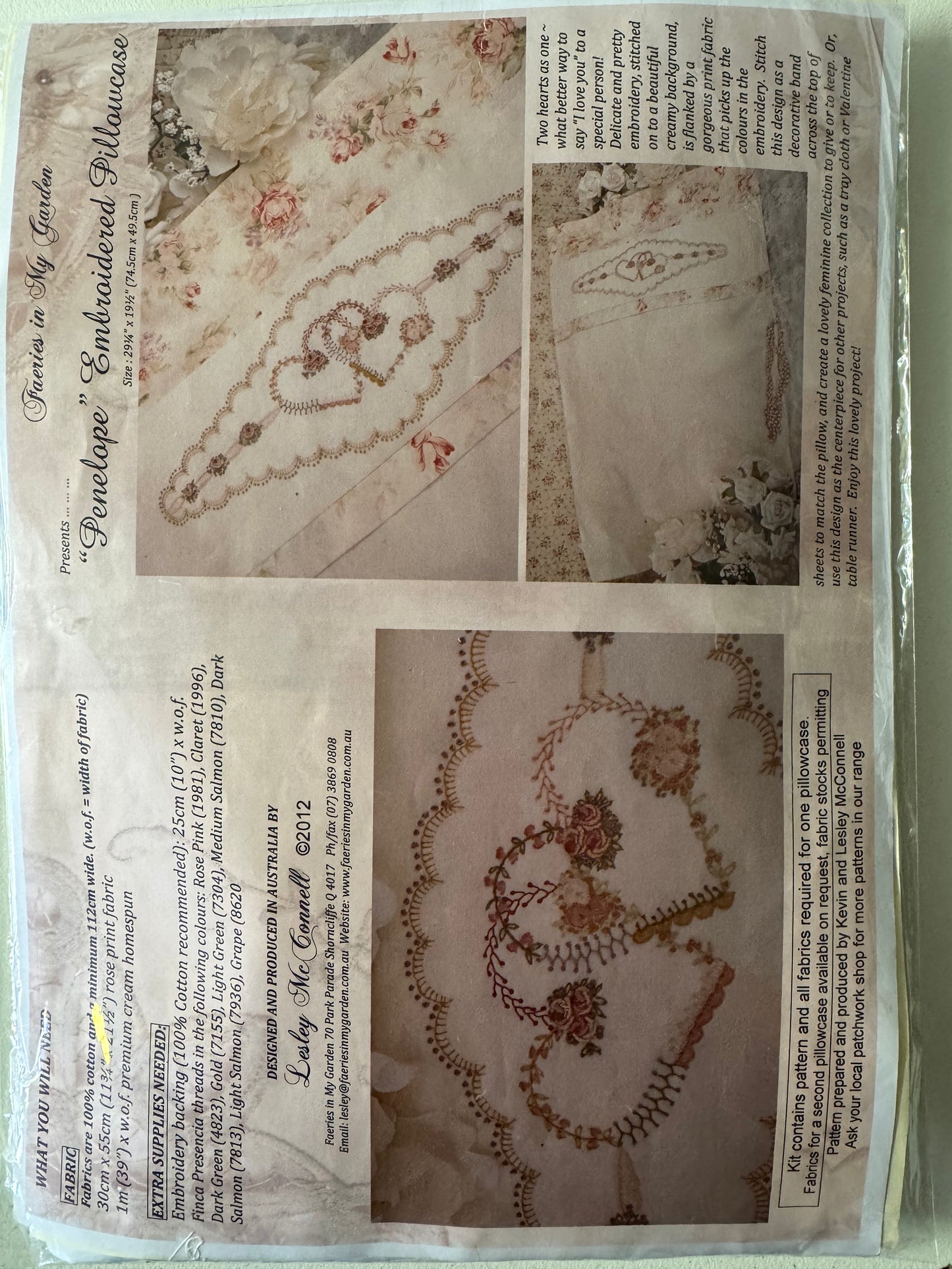 Faeries In my Garden -Penelope Embroidered Pillowcases