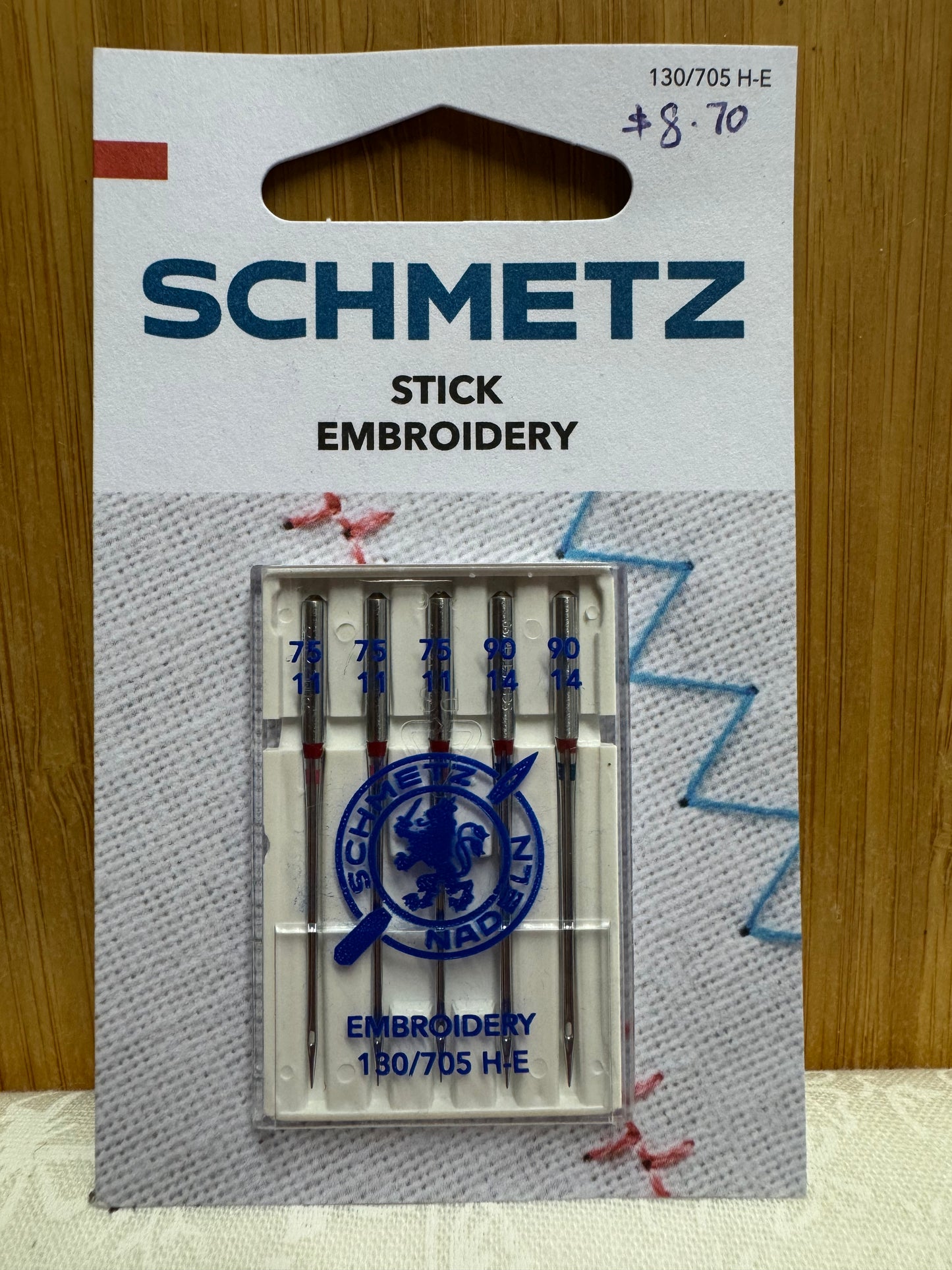 SCHMETZ Embroidery Sewing Machine Needles - Mixed pack of 5