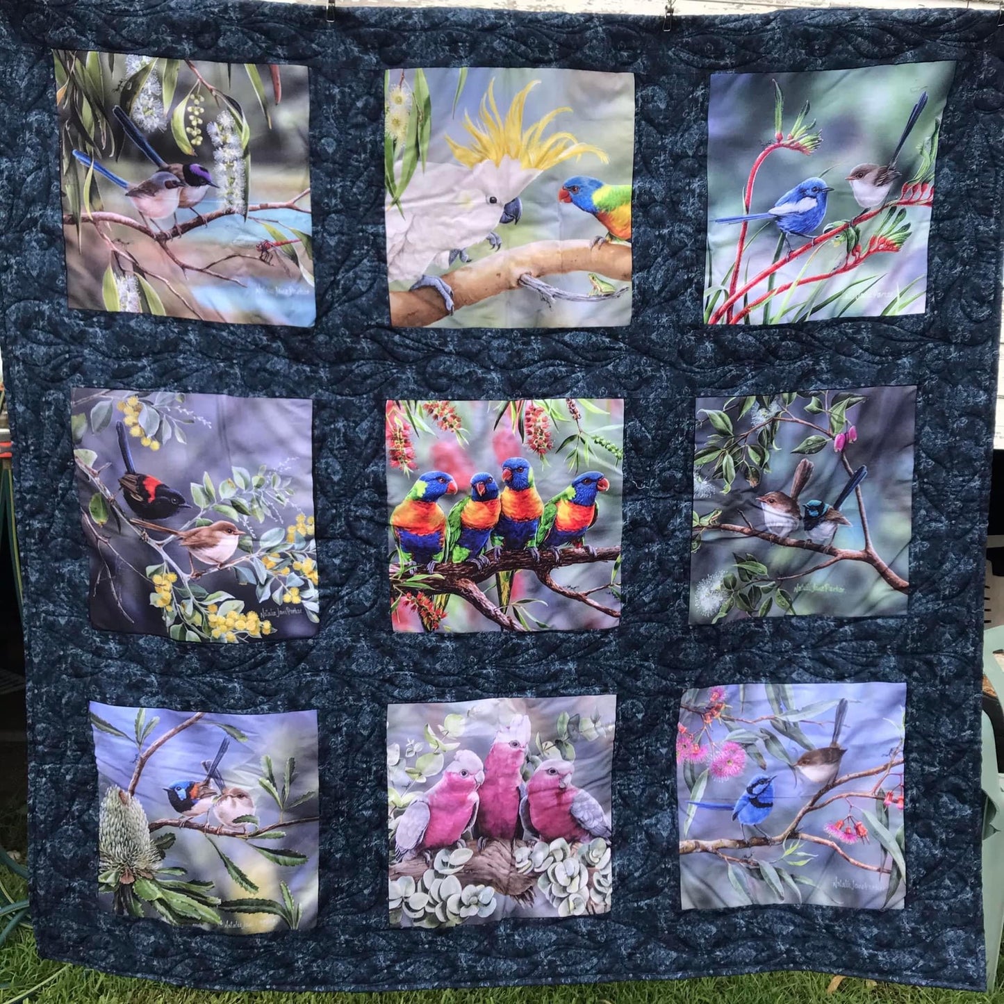Natalie Jane Parker Fabric Panel - Cockatoos and Lorikeets