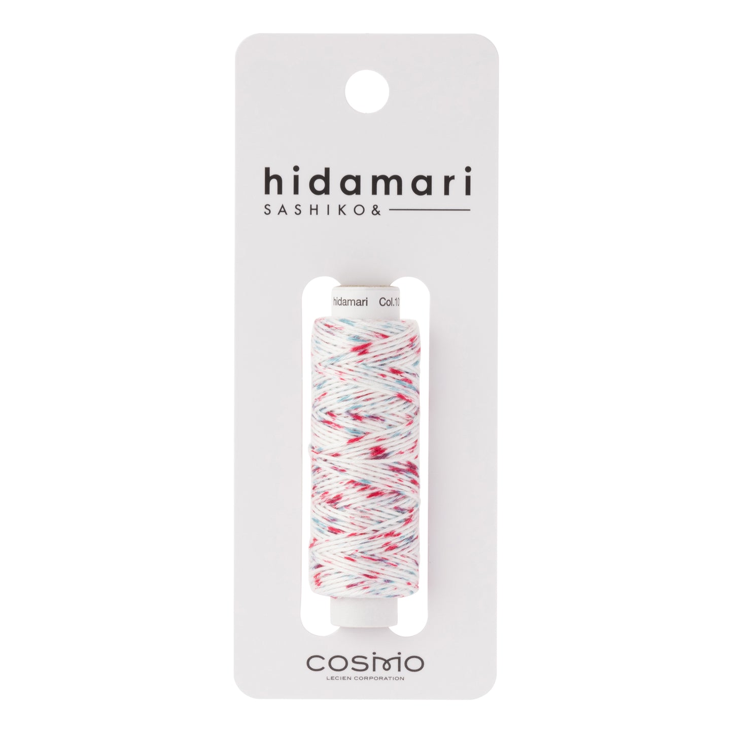 Cosmo Sashiko Thread 302.101 White with Mottled Pink