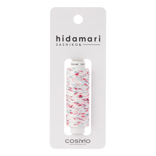 Cosmo Sashiko Thread 302.101 White with Mottled Pink