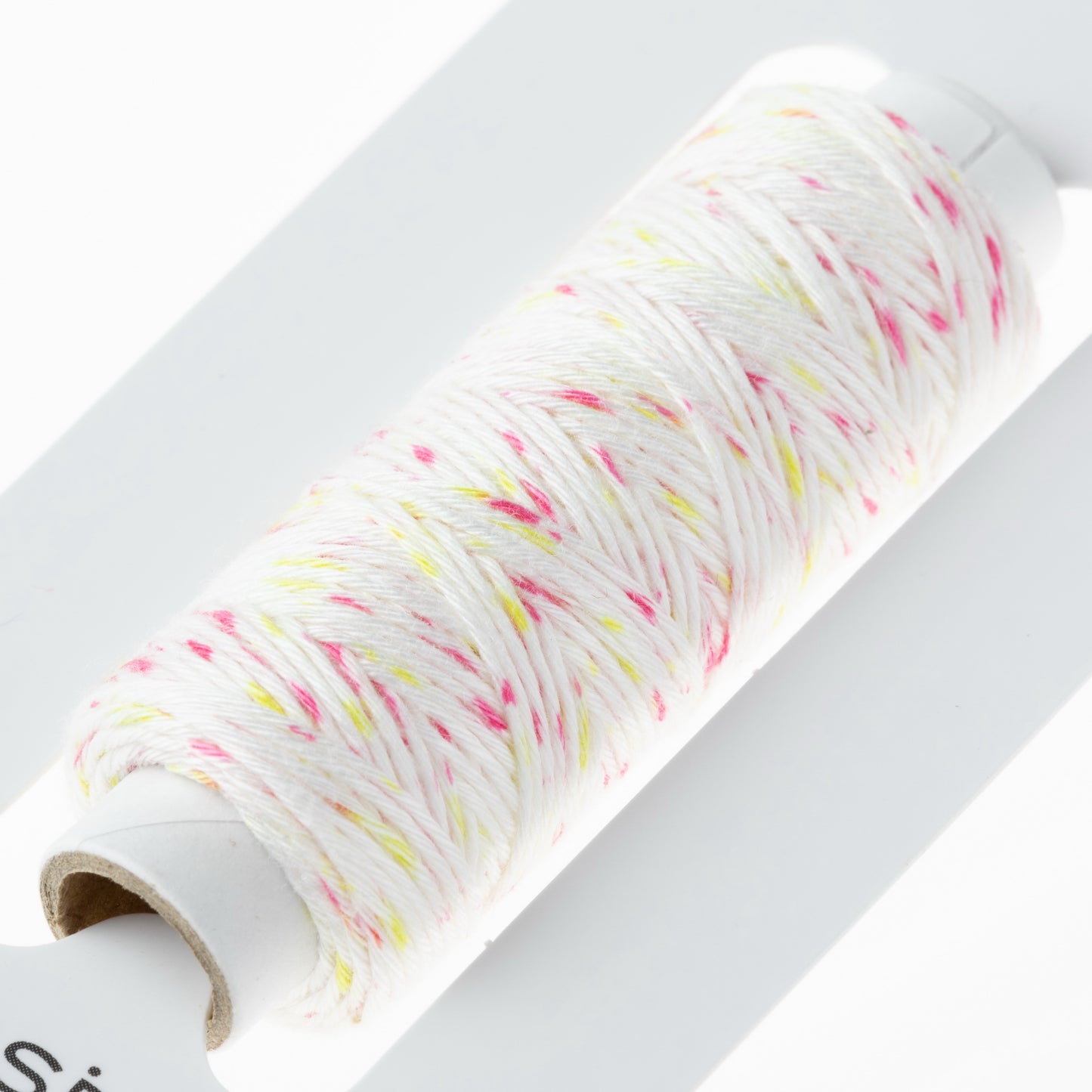 Cosmo Sashiko Thread 302.103 White with Mottled Yellow and Pink