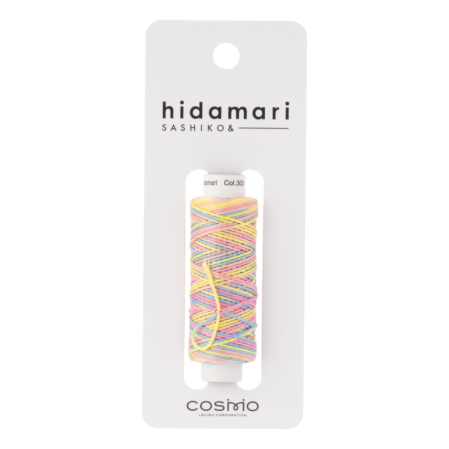 Cosmo Sashiko Thread 302.303 Variegated Yellow Blue Pink Mauve