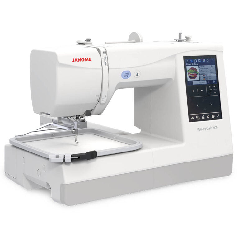 Janome MC100E Embroidery Machine - with a GOLDEN TICKET!  In Stock - Available to test sew now.