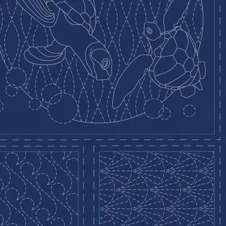 DV4091 Sashiko Ocean Panel In Navy Blue