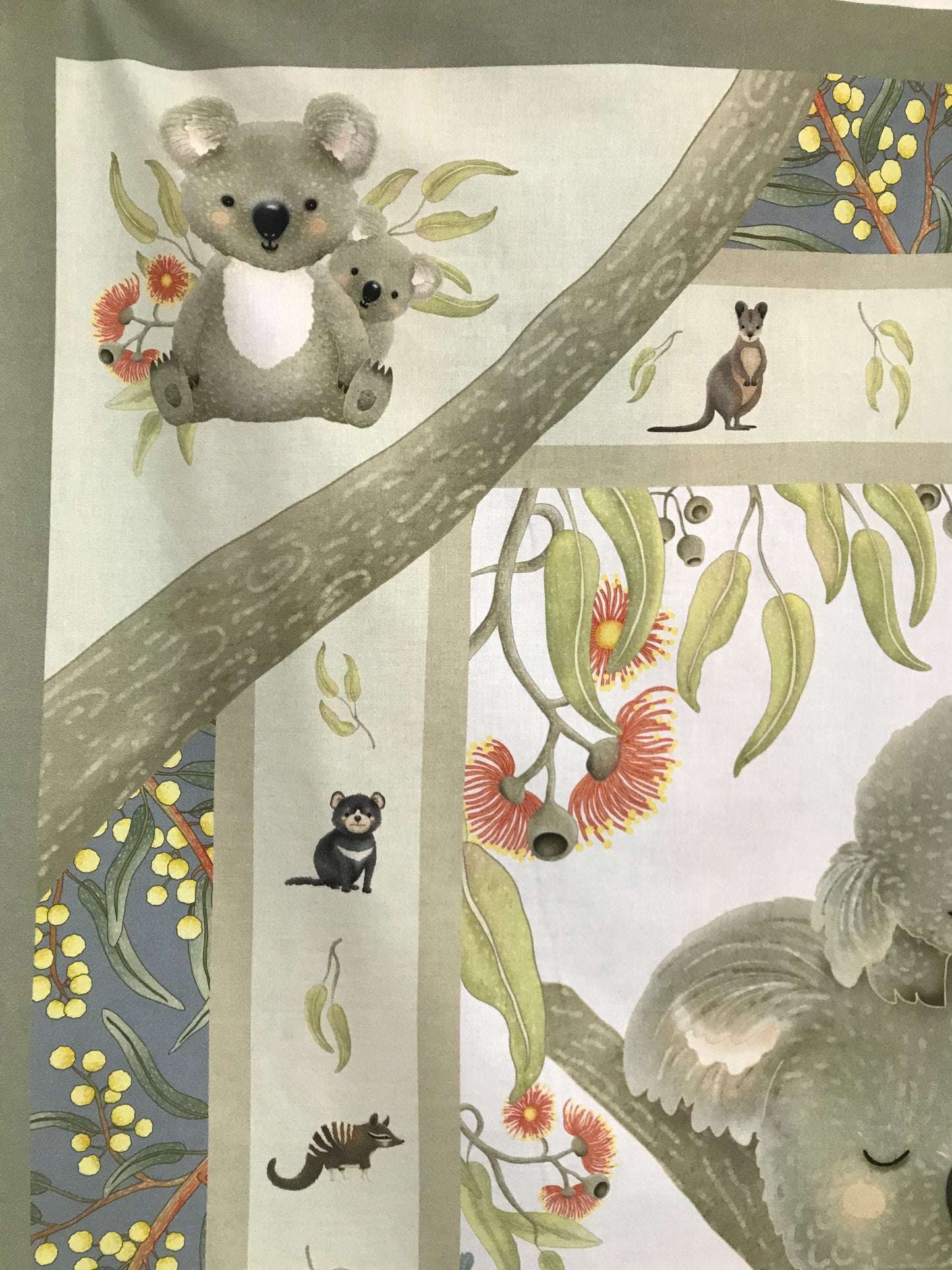 DV6275 Jen Digital Baby Australian Animals Koala Children's Cot Panel