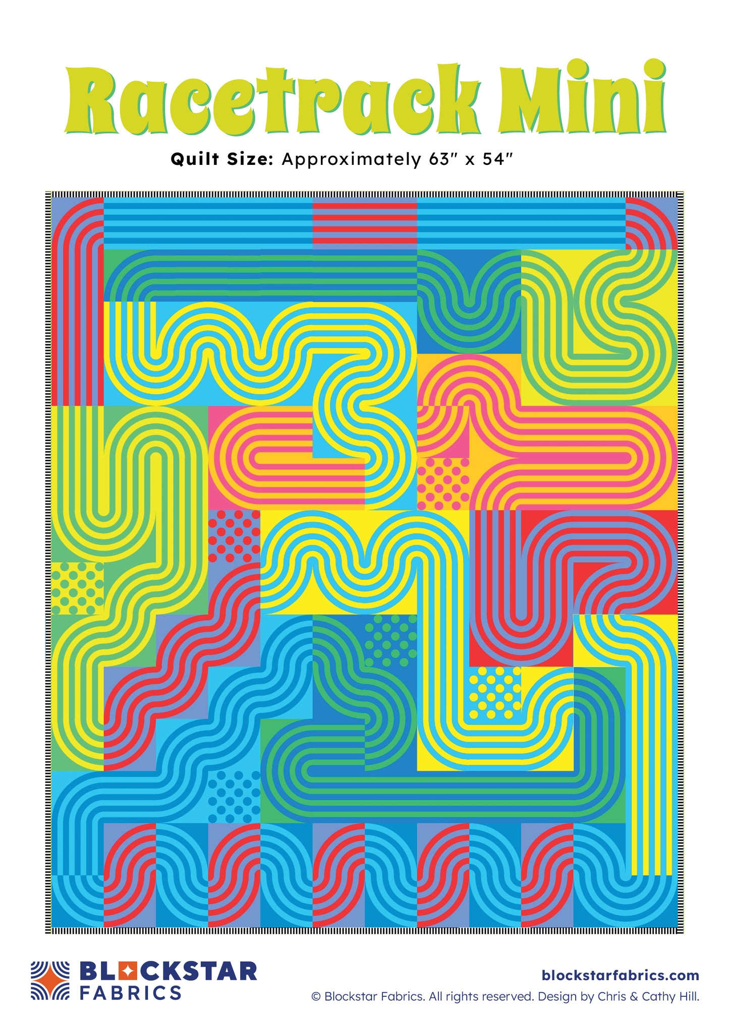 Blockstar Lollipop Racetrack Mini Fabric and Pattern Kit - 63" x 54"