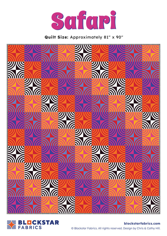 Blockstar Lollipop Safari Fabric and Pattern Kit - 81" x 90"