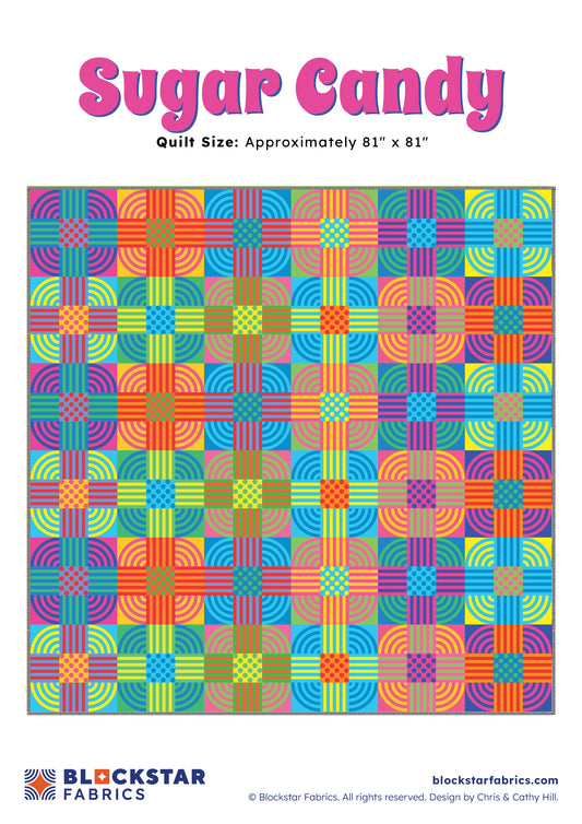 Blockstar Lollipop Sugar Candy Fabric and Pattern Kit - 81" x 81"