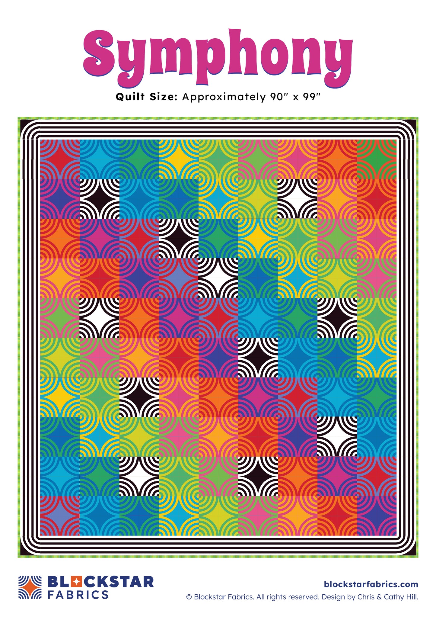 Blockstar Lollipop Symphony Fabric and Pattern Kit - 90" x 99"