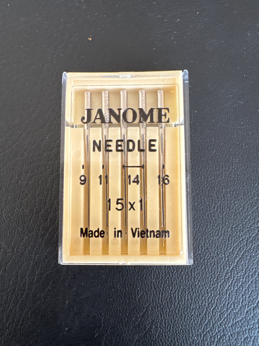 Janome Standard Needles Mixed Pack of 5 - Sizes 9, 11, 14 & 16