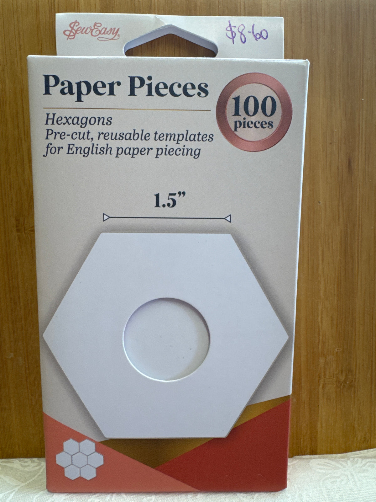 SewEasy Paper Pieces Hexagons 1.5"  100 pieces
