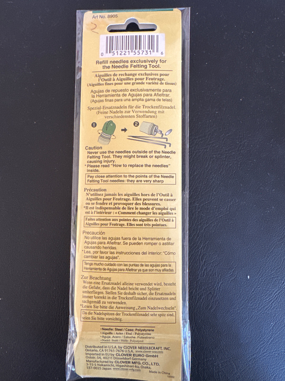 Clover Needle Felting Tool - Refill Needles Fine