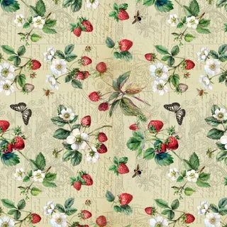 Strawberry Meadows - Fruits on a Green background DV7494