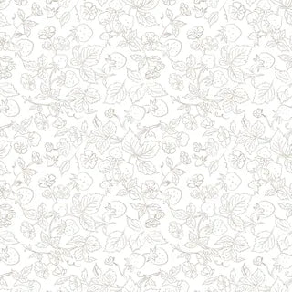 Strawberry Meadows - Light Blue Strawberries on White background DV7496