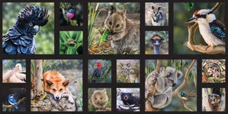 Natalie Jane Parker Postcard Panel - A collection of Australian Birds and Animals in a 55cm panel DV7987