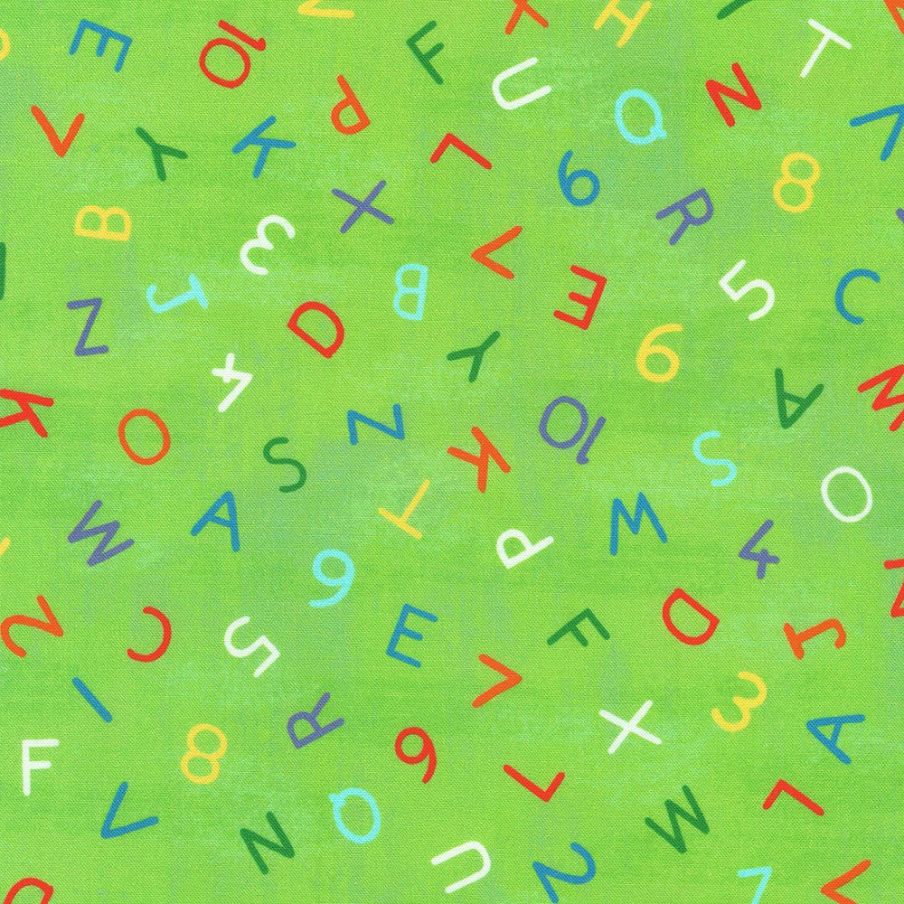 Robert Kaufman - Fun-2-3 Alphabet and Numbers on a Green Background