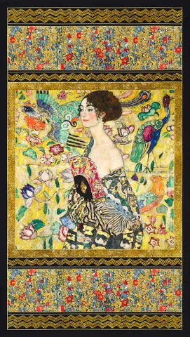 Lady with Fan - Gustav Klimt Panel