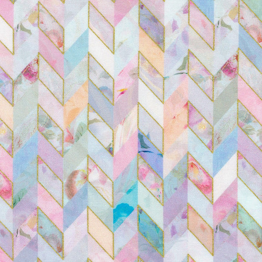 Robert Kaufman - Golden Vibes - Pastel Chevrons