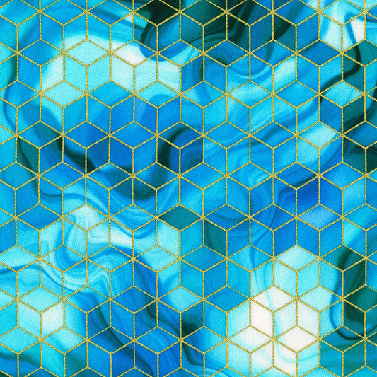 Robert Kaufman - Golden Vibes - Cubes in Water