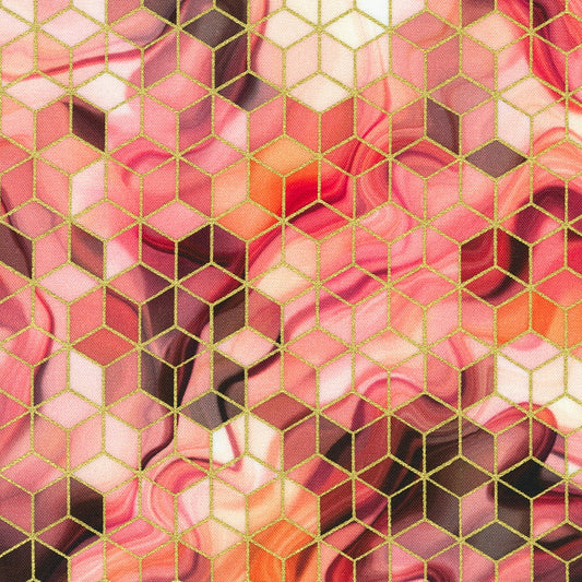 Robert Kaufman - Golden Vibes - Cubes in Strawberry